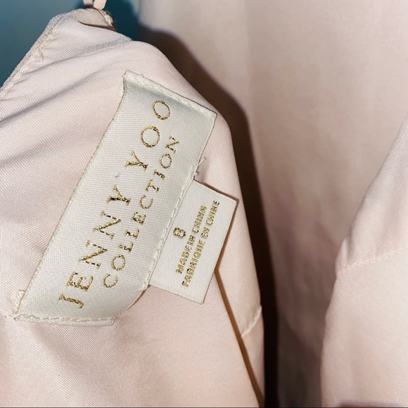 Jenny Yoo Blush Light Pink Luca Bridesmaid High Neck Maxi Dress Gown Size 8 - Picture 10 of 10